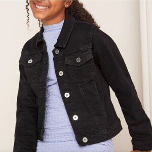 816. ZARA KIDS Black Denim Jacket Size 6 EUC